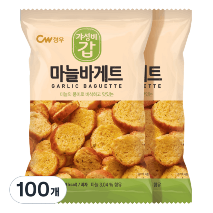 청우식품 마늘바게트, 65g, 100개