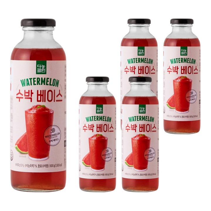 다농원 수박 베이스 음료, 600g, 5개