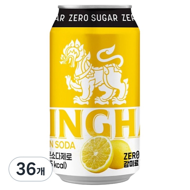 싱하 레몬 소다 제로, 355ml, 36개