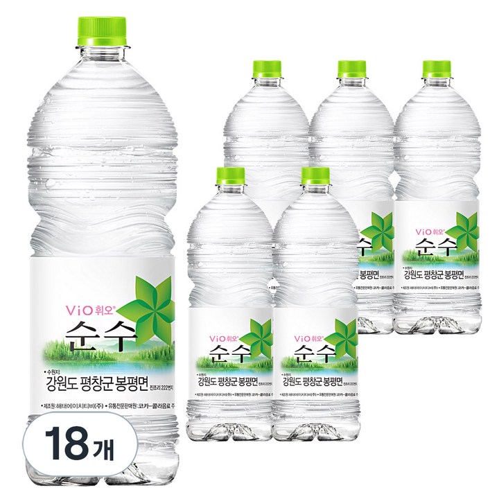 휘오 순수 생수, 2L, 18개