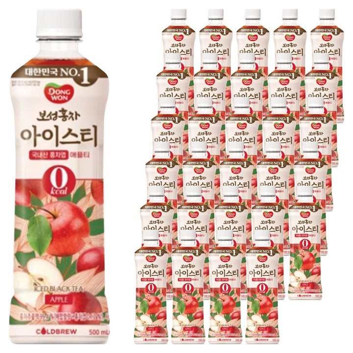 동원보성홍차 아이스티 애플, 500ml, 30개