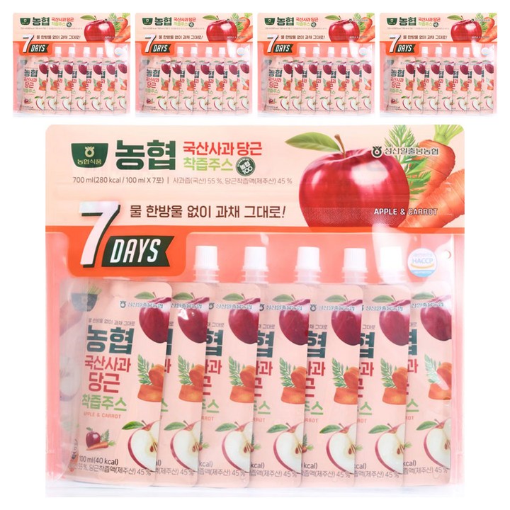 농협 국산 사과 당근 착즙주스, 100ml, 35개