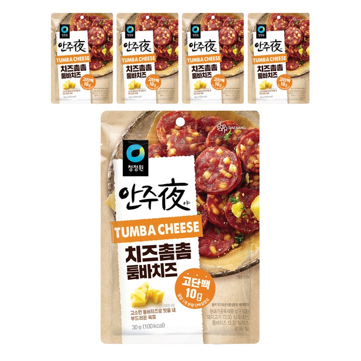 대상 청정원 바로 eat 안주야 치즈촘촘 툼바치즈, 30g, 5개