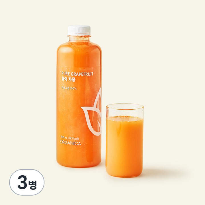 저스트주스 올가니카 퓨어 자몽 주스, 900ml, 3병