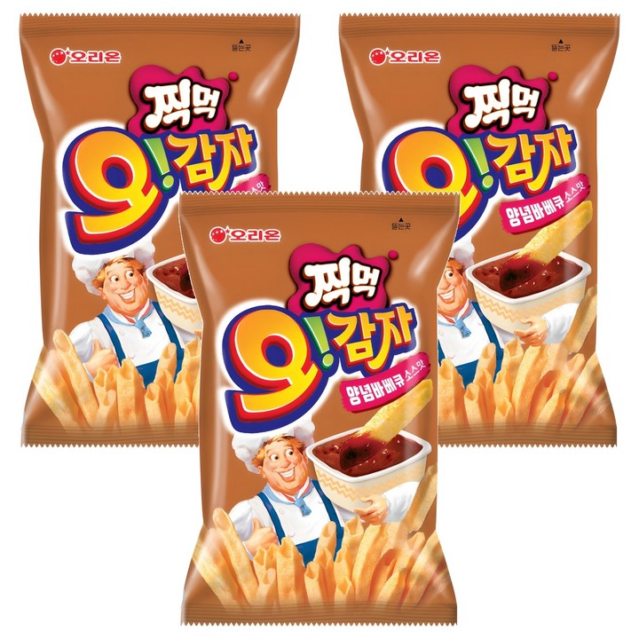 오리온 찍먹 오감자 양념바베큐소스맛, 75g, 3개