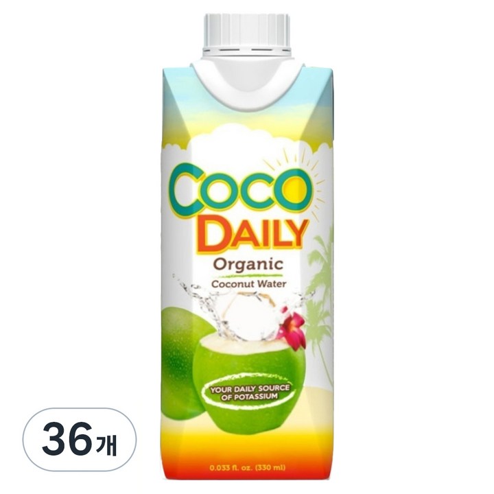 코코엘 코코데일리 무설탕 코코넛워터, 330ml, 36개