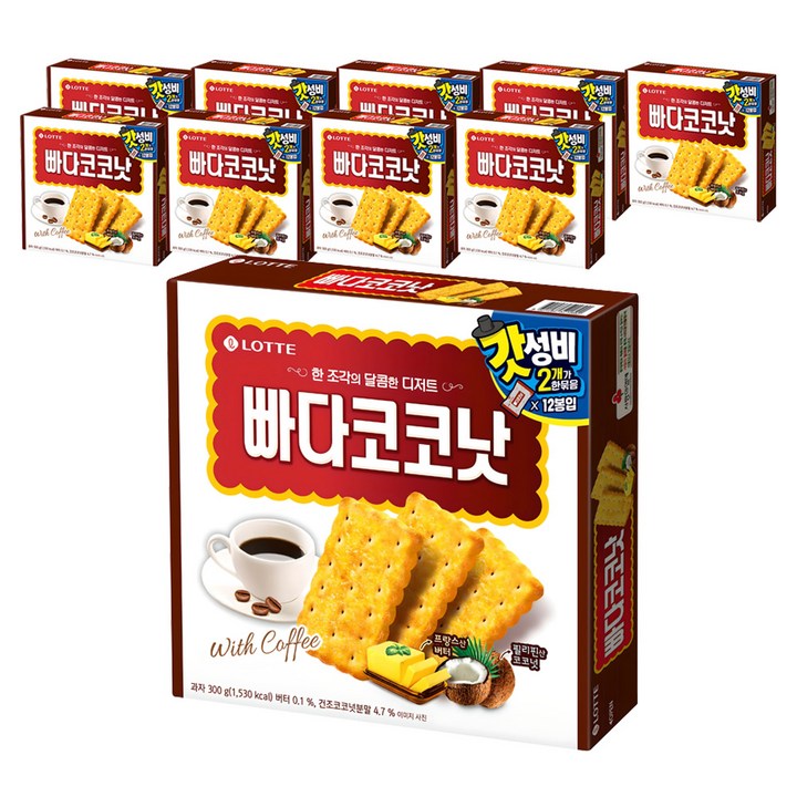 롯데웰푸드 빠다코코낫, 300g, 10개