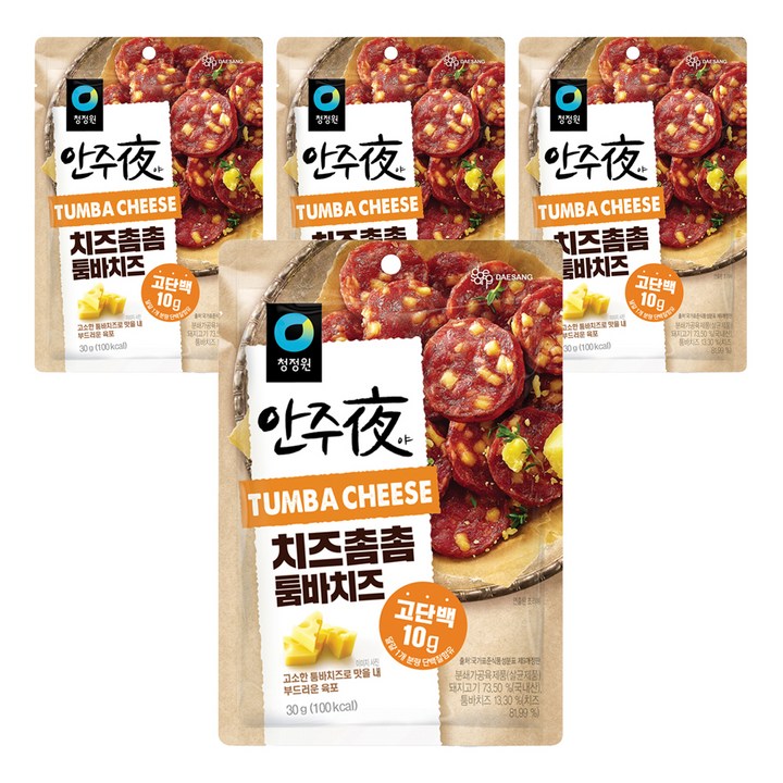 안주야 치즈촘촘 툼바치즈 육포, 30g, 4개