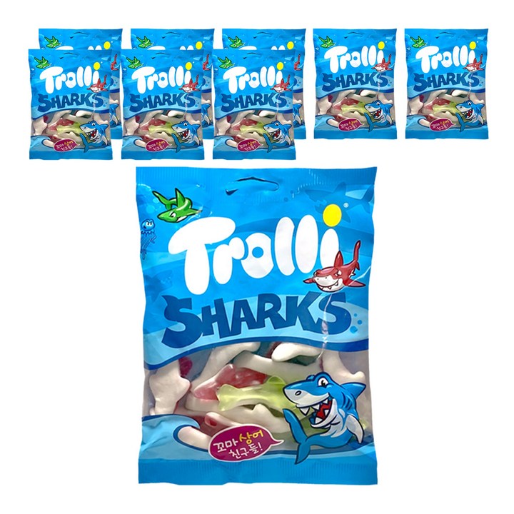 트롤리 상어모양 젤리, 100g, 9개
