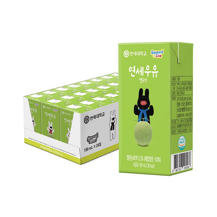 연세우유 멜론맛 멸균우유, 190ml, 24개