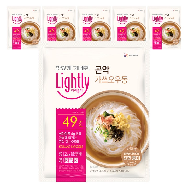 라이틀리 곤약 가쓰오우동 2인분, 434g, 6개