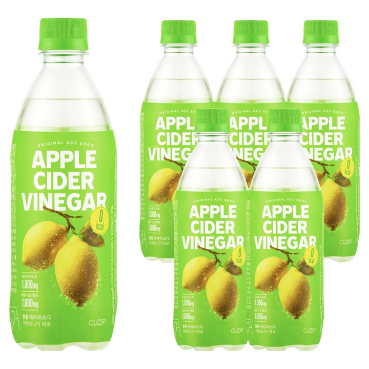 클룹 애사비소다 레몬비니거 제로, 6개, 500ml