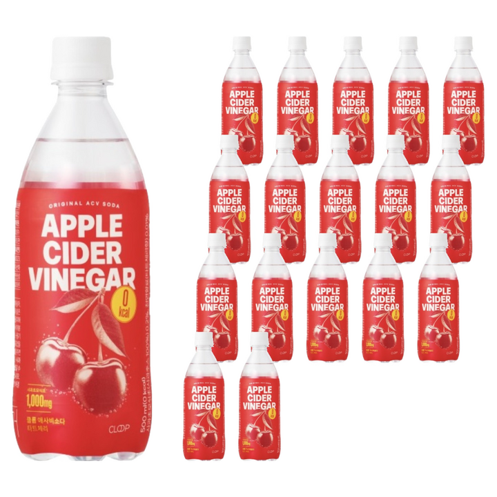 클룹 애사비소다 타트체리 탄산음료, 500ml, 18개