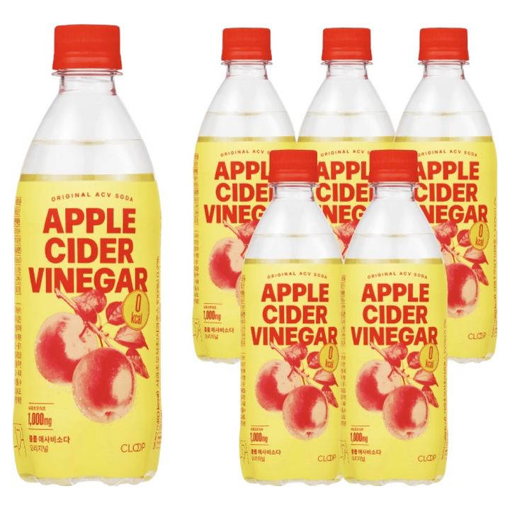클룹 애사비소다 오리지널 탄산음료, 500ml, 6개