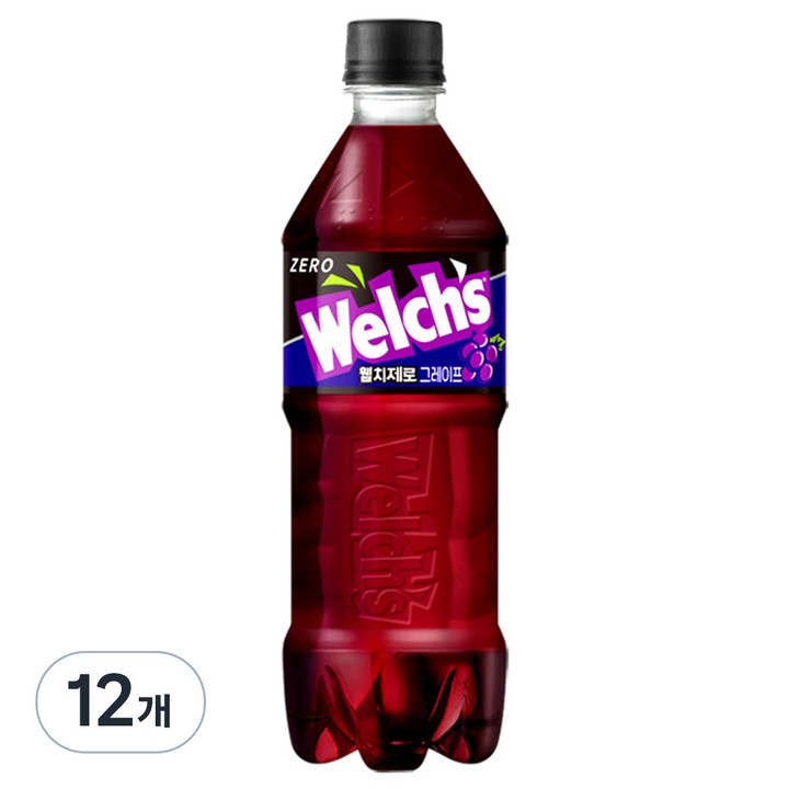 웰치스 제로 그레이프맛, 600ml, 12개
