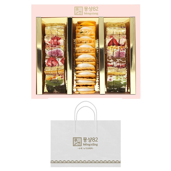 몽샹82 쫀득 누가 컬렉션 B 선물세트 + 쇼핑백, 430g, 1개