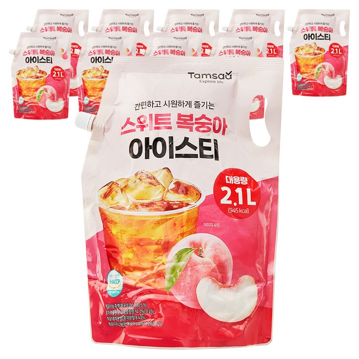탐사 스위트 복숭아 아이스티, 2.1L, 10개