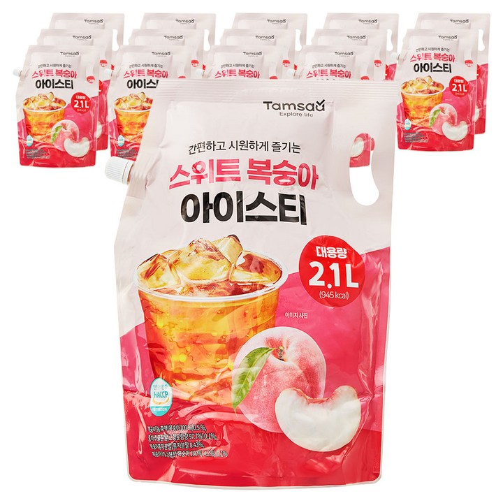 탐사 스위트 복숭아 아이스티, 2.1L, 15개