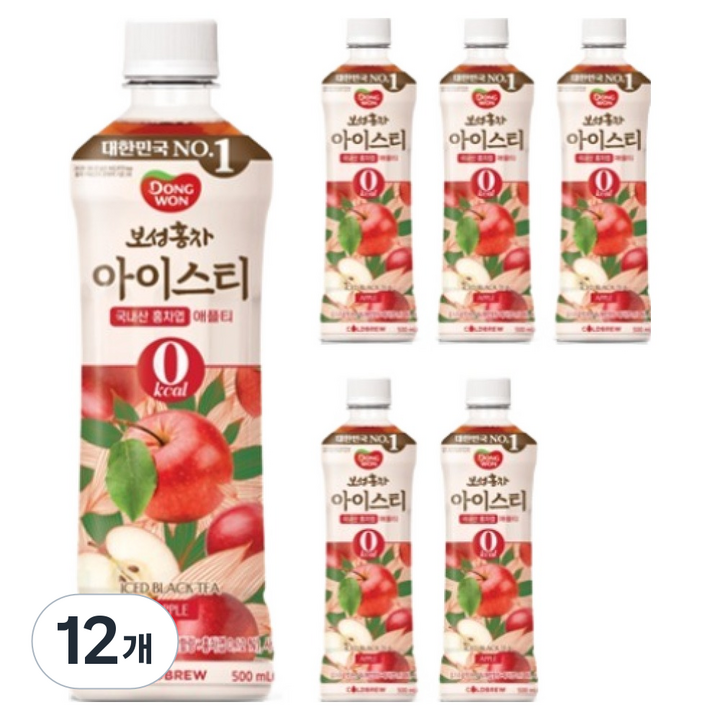 동원보성홍차 아이스티 애플, 500ml, 12개