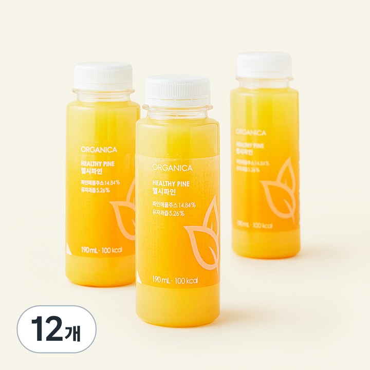 올가니카 헬시파인 과채주스, 190ml, 12개
