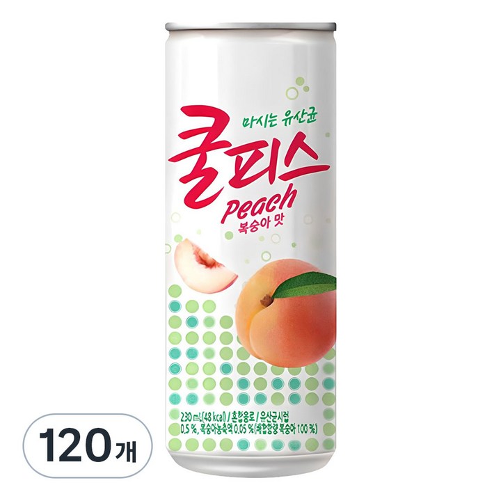 동원 마시는유산균 쿨피스 복숭아맛, 230ml, 120개