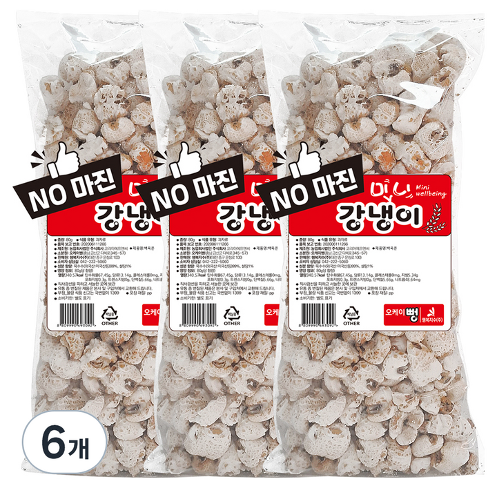 오케이뻥 미니 강냉이, 80g, 6개