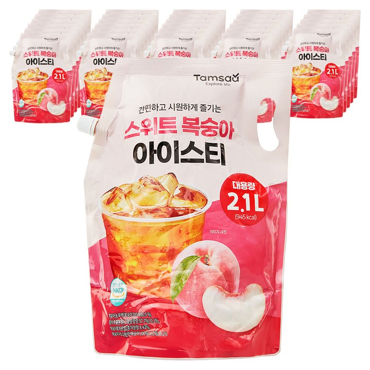 탐사 스위트 복숭아 아이스티, 2.1L, 30개