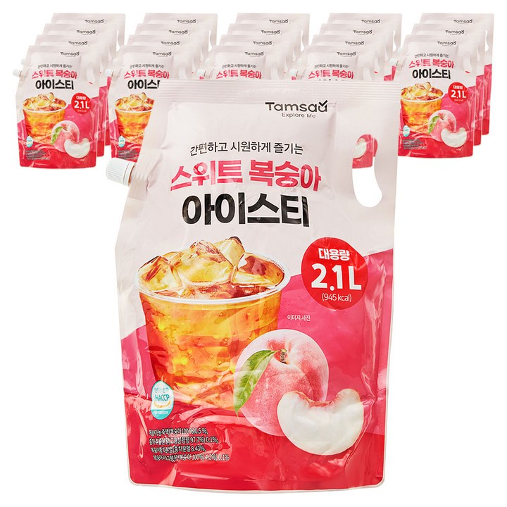 탐사 스위트 복숭아 아이스티, 2.1L, 20개