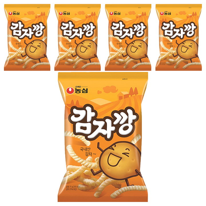 농심 감자깡, 75g, 5개