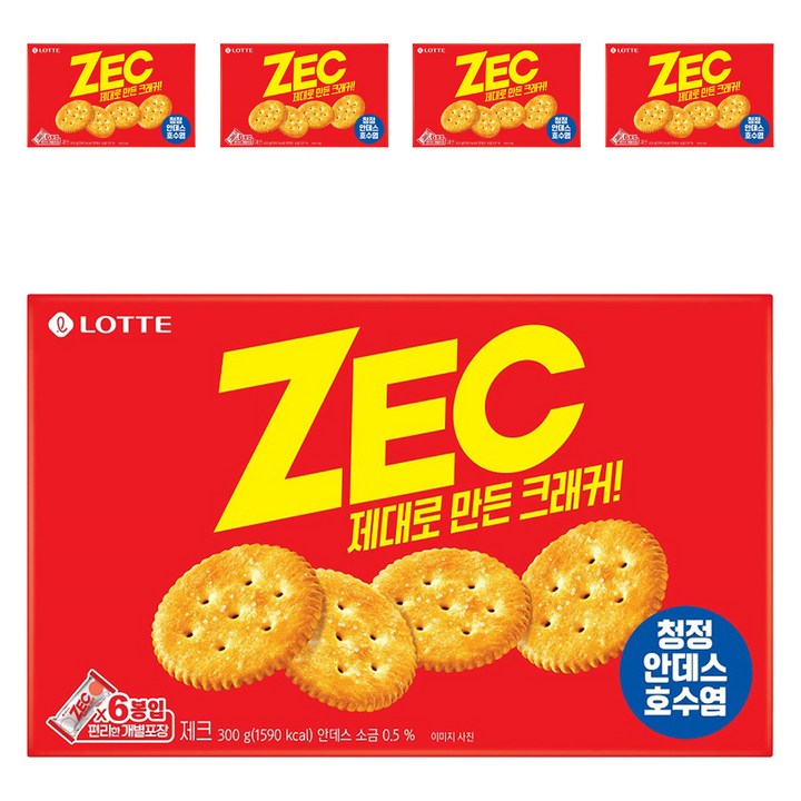 롯데웰푸드 제크 오리지널 벌크, 300g, 5개