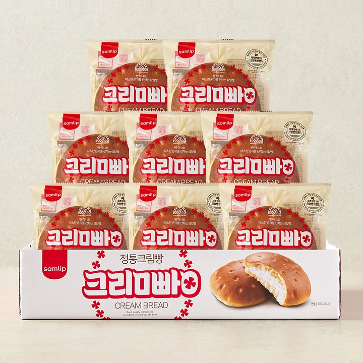 삼립 정통 크림빵 8개입, 75g, 1개