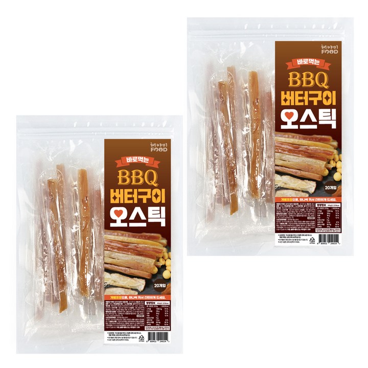 해야미 바베큐 버터구이 오스틱, 2개, 200g