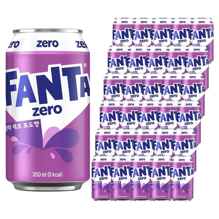 환타 제로 포도향 탄산음료, 350ml, 72개