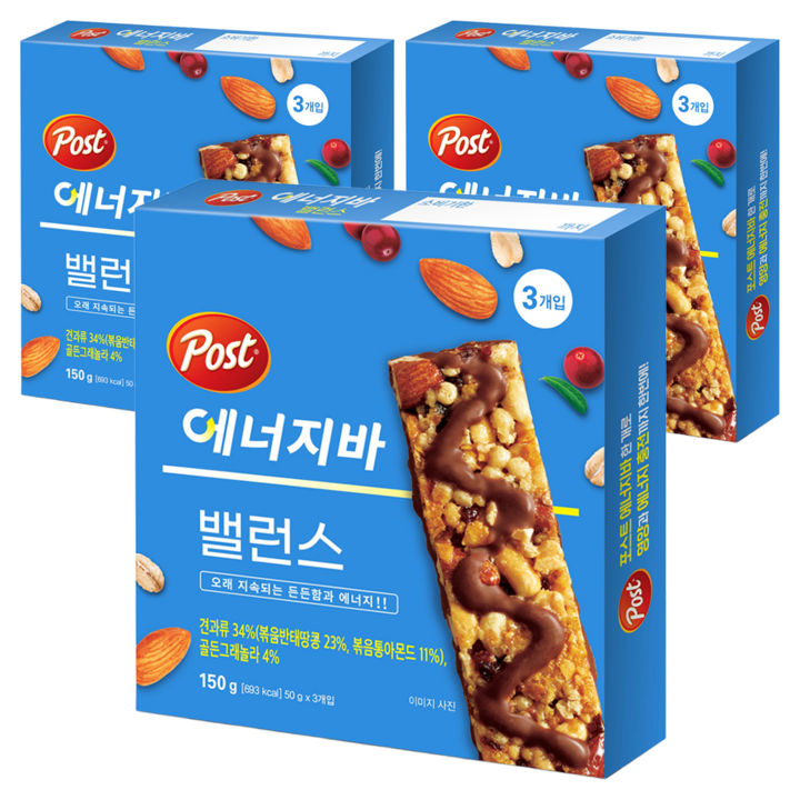 포스트 에너지바 밸런스 3p, 150g, 3개