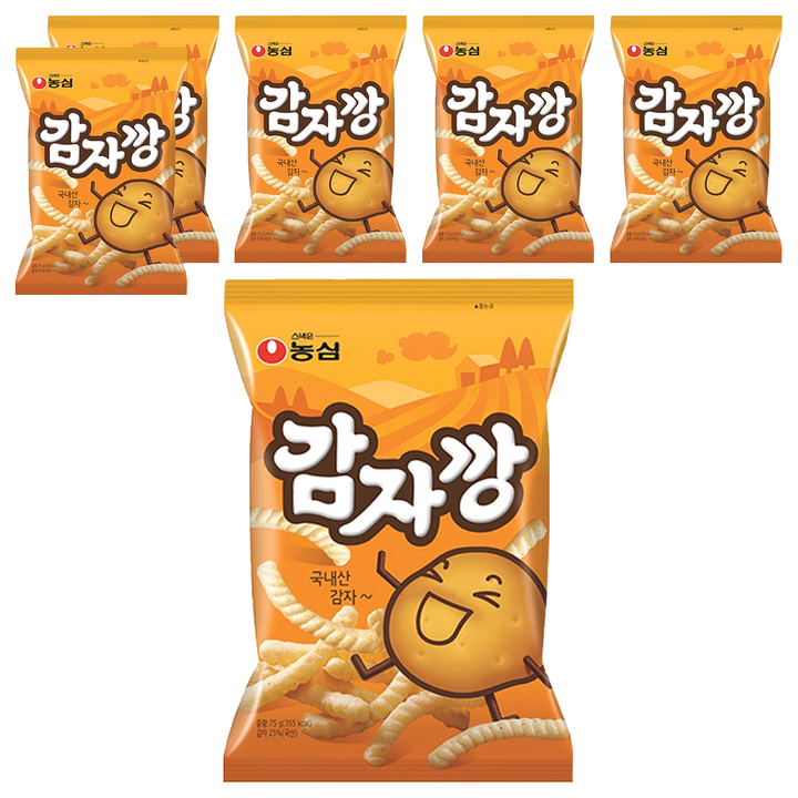 농심 감자깡, 75g, 6개