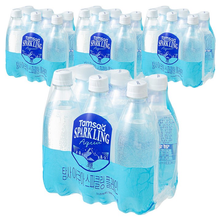 탐사 아쿠아 스파클링 플레인 무라벨, 24개, 500ml