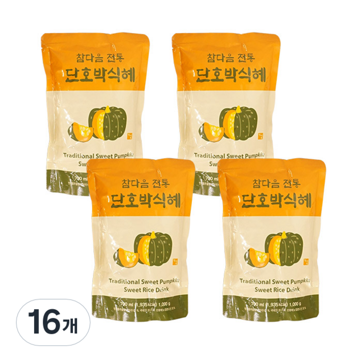 참다음 단호박 전통식혜, 790ml, 16개