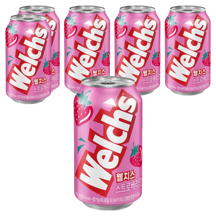 웰치스 스트로베리, 355ml, 6개