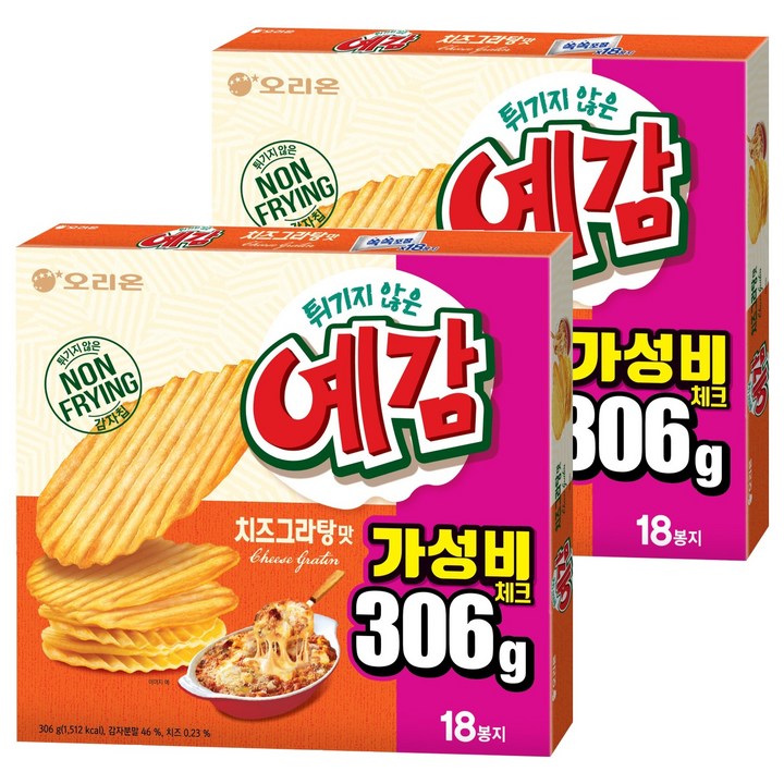 오리온 예감 치즈그라탕 18p, 306g, 2개