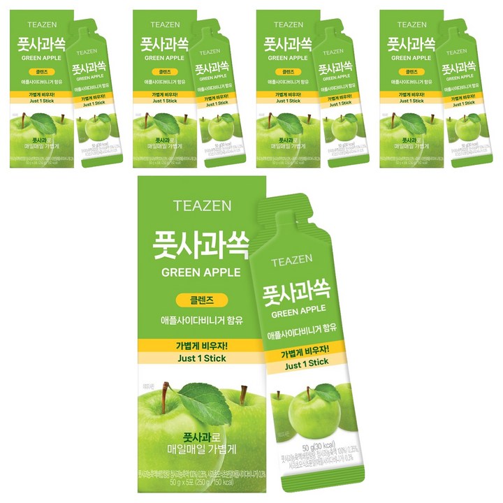 티젠 풋사과쏙 5포, 50g, 5개