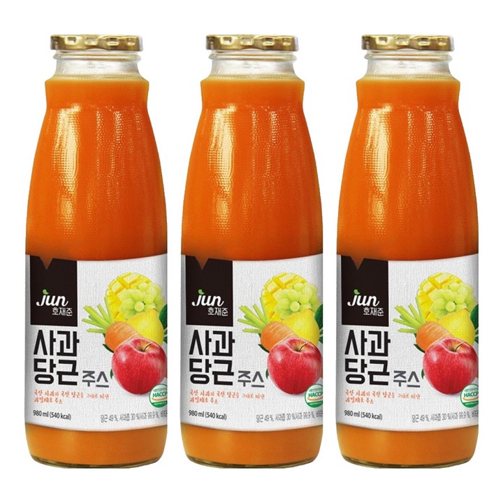 호재준 사과 당근 주스, 980ml, 3개