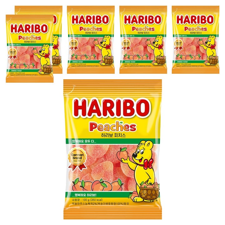 하리보 피치스 젤리, 100g, 6개