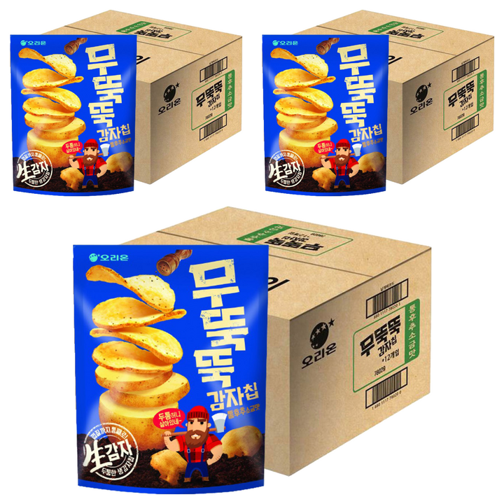 오리온 무뚝뚝감자칩 통후추 소금맛, 60g, 36개