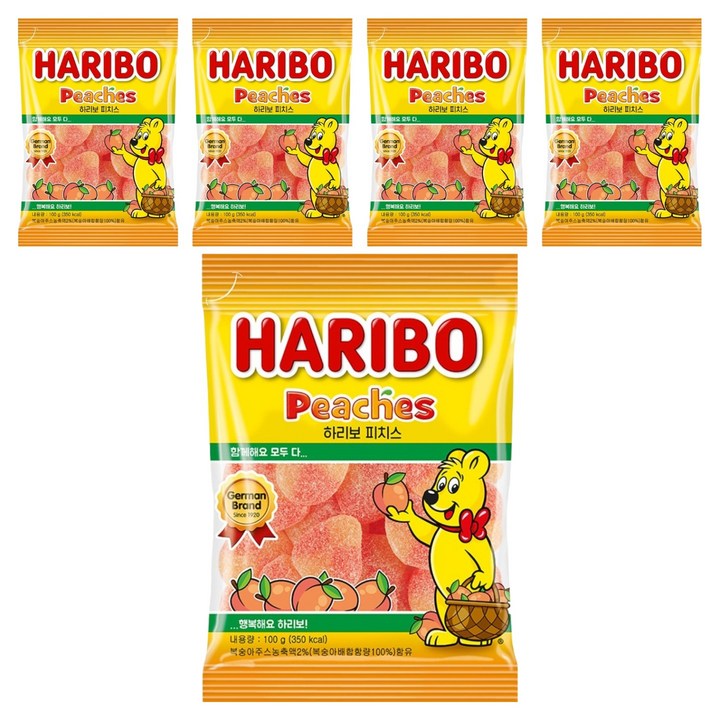 하리보 피치스 츄잉젤리, 100g, 5개