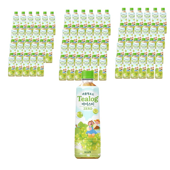 티로그 제로 애플청포도 아이스티, 72개, 500ml