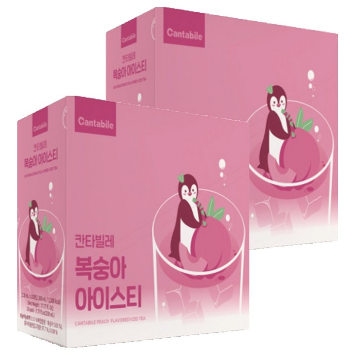동서웰빙 칸타빌레 복숭아아이스티, 230ml, 20개