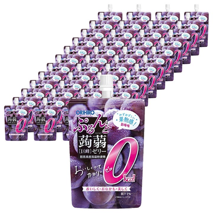 오리히로 푸룬또 곤약젤리 제로 포도맛, 130g, 48개