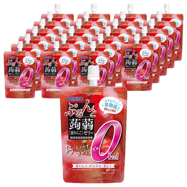오리히로 곤약젤리 제로칼로리 사과맛, 130g, 24개