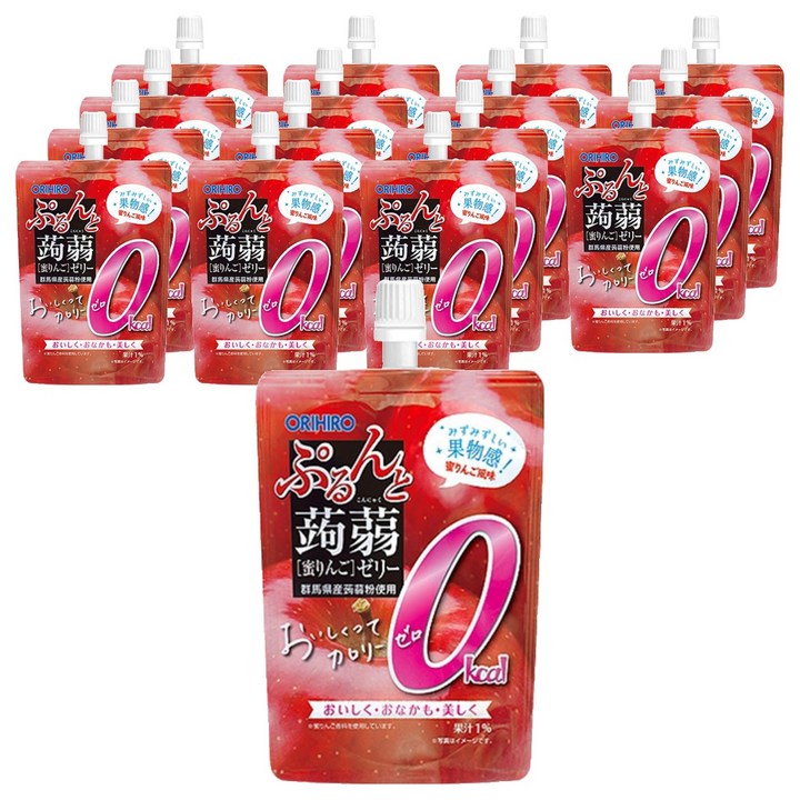 오리히로 곤약젤리 제로칼로리 사과맛, 130g, 16개