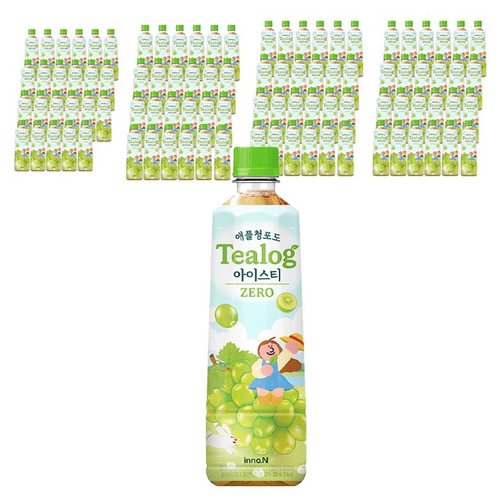 티로그 제로 애플청포도 아이스티, 96개, 500ml